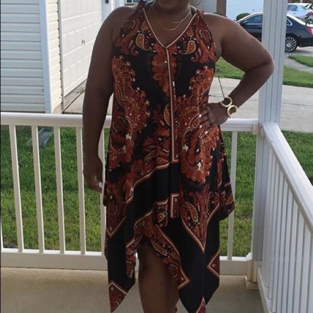 Summer asymmetric hem dress